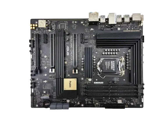 Green printed circuit board with central processing chip